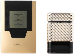 KHADLAJ Shiyaaka Gold Eau De Parfum with floral background
