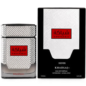 Khadlaj Shiyaaka Silver Eau de Parfum bottle side view