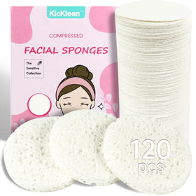 Kickleen 120-Count Facial Sponges compressed view