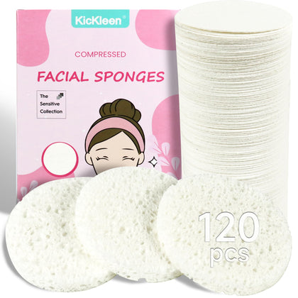 Kickleen 120-Count Facial Sponges compressed view