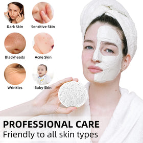 kickleen Compressed Facial Sponge in use on face