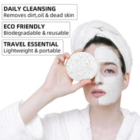 Kickleen Facial Sponge in hand for size reference