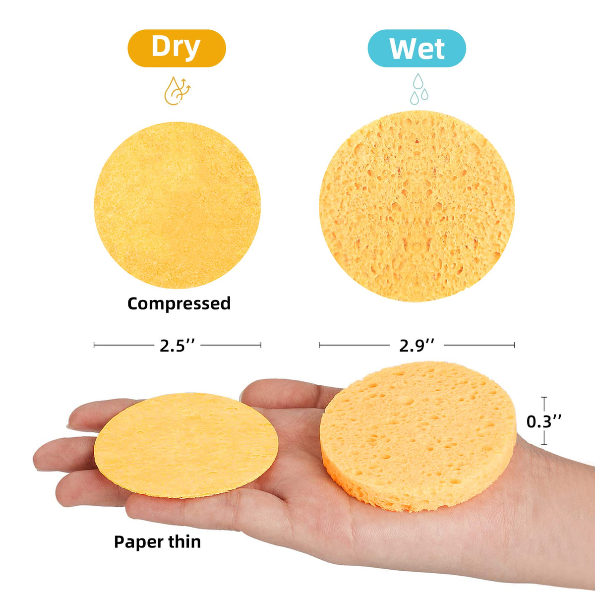 kickleen facial sponge in hand for usage