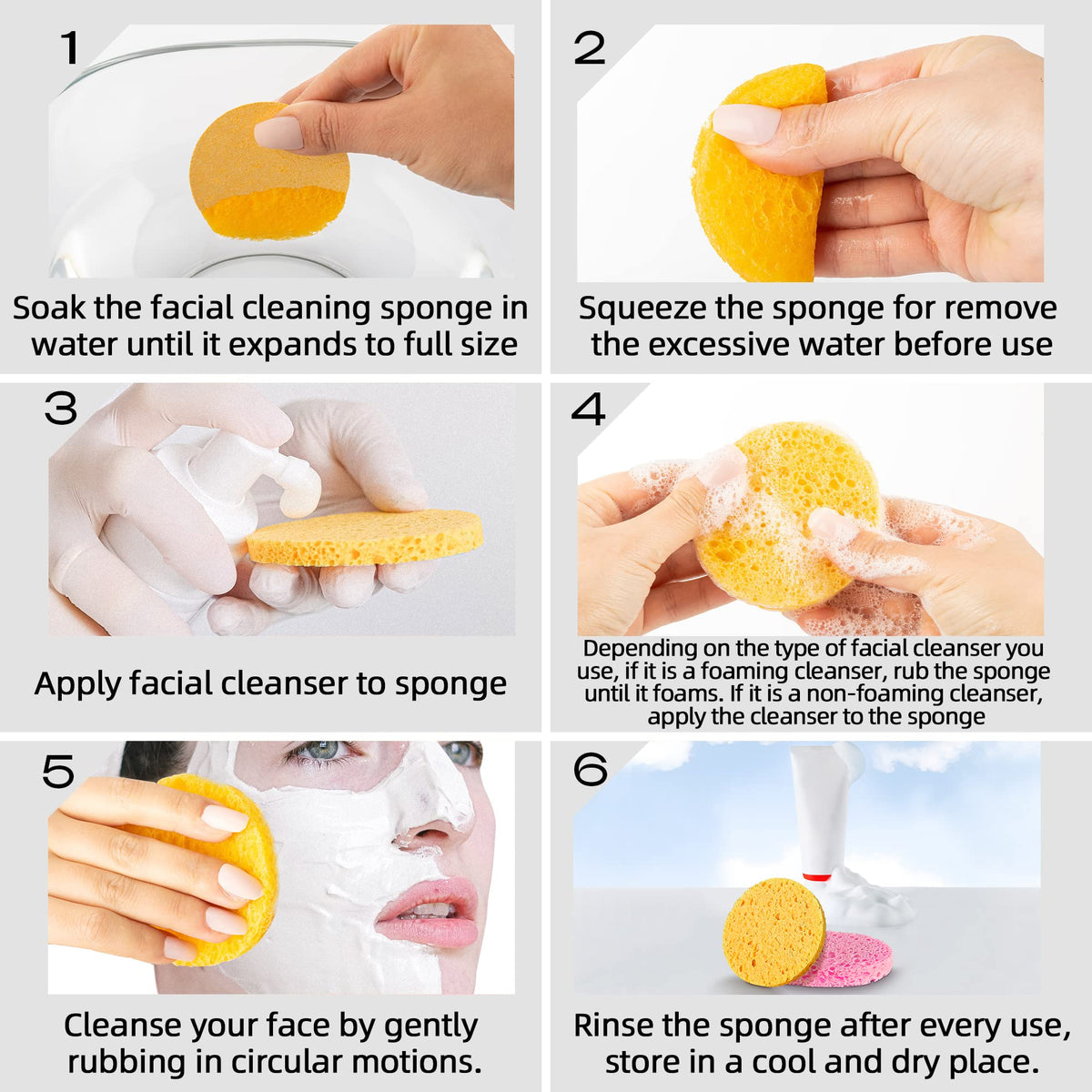 kickleen facial sponges in bathroom setting