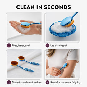 Kids applying sunscreen with MotherCould brush