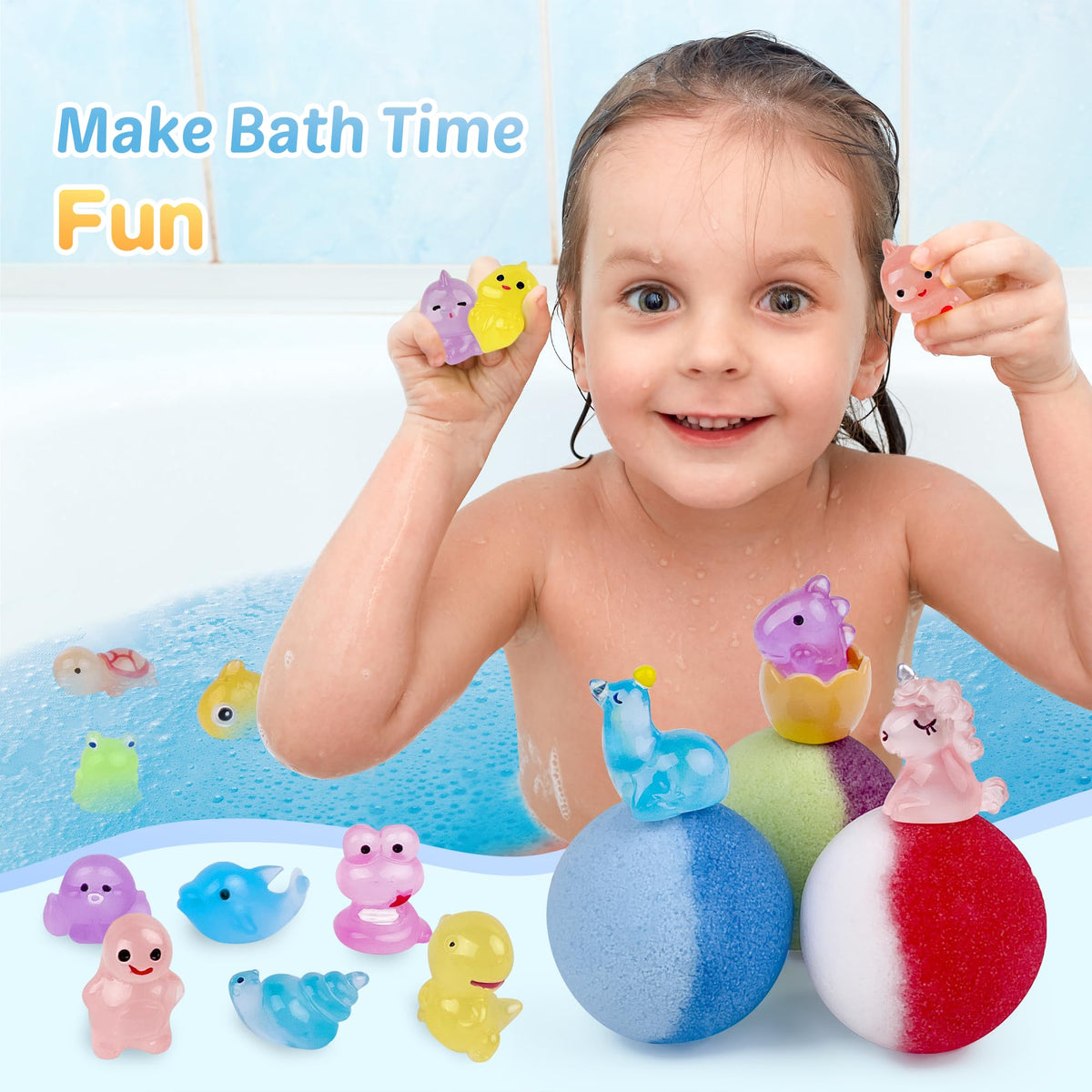 Kids enjoying bath time with BYGGVIR bath bombs