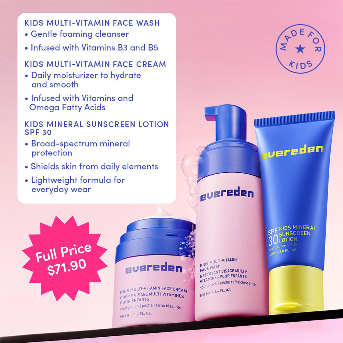 Kids Face Cream with Vitamins & Minerals by Evereden, side view