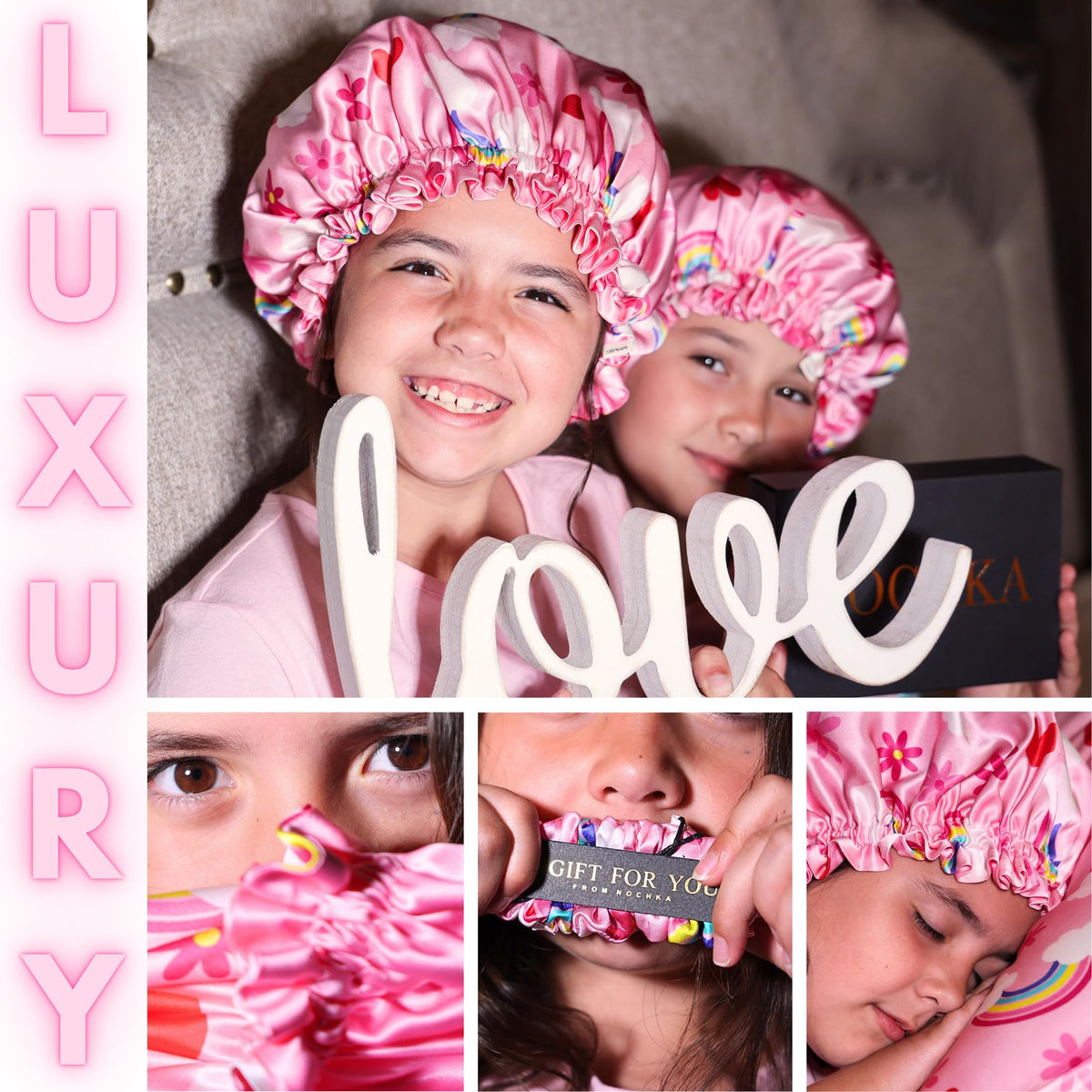 Kids Silk Sleep Bonnet in packaging