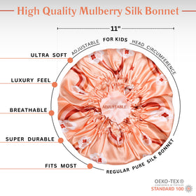 Kids Silk Sleep Bonnet reversible side showing pattern
