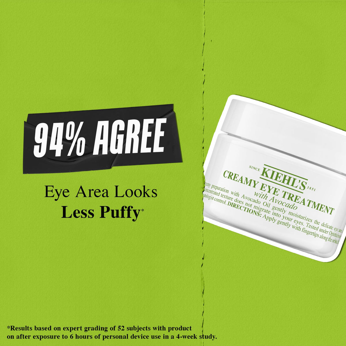 Kiehl's Avocado Eye application on skin