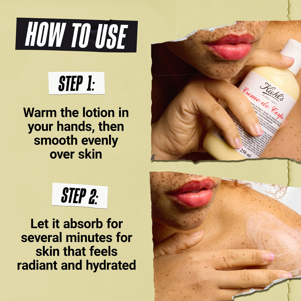 Kiehl's Crème de Corps Body Lotion 1L with cocoa and shea butter ingredients