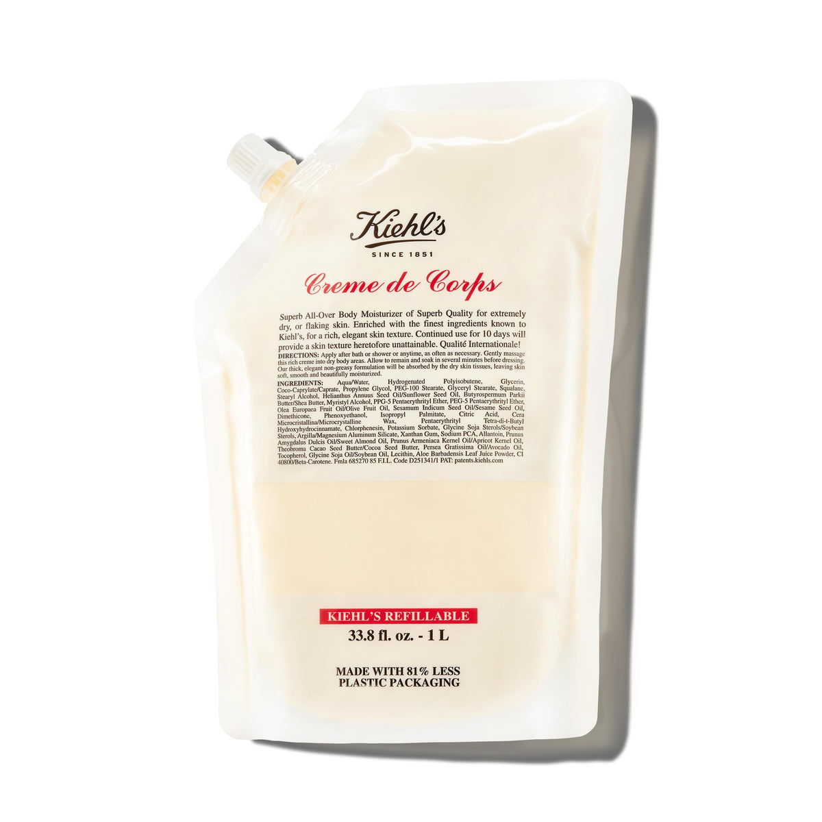 Kiehl's Creme de Corps Body Lotion 33.8oz front view