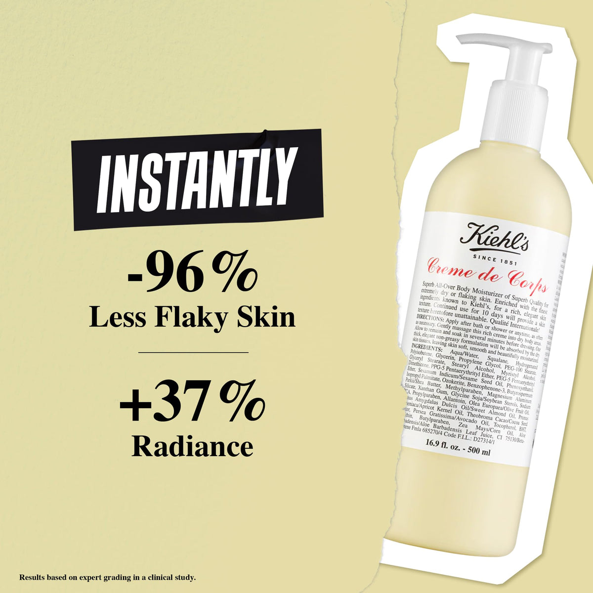 Kiehl's Creme de Corps Body Lotion 8.4 fl oz side view
