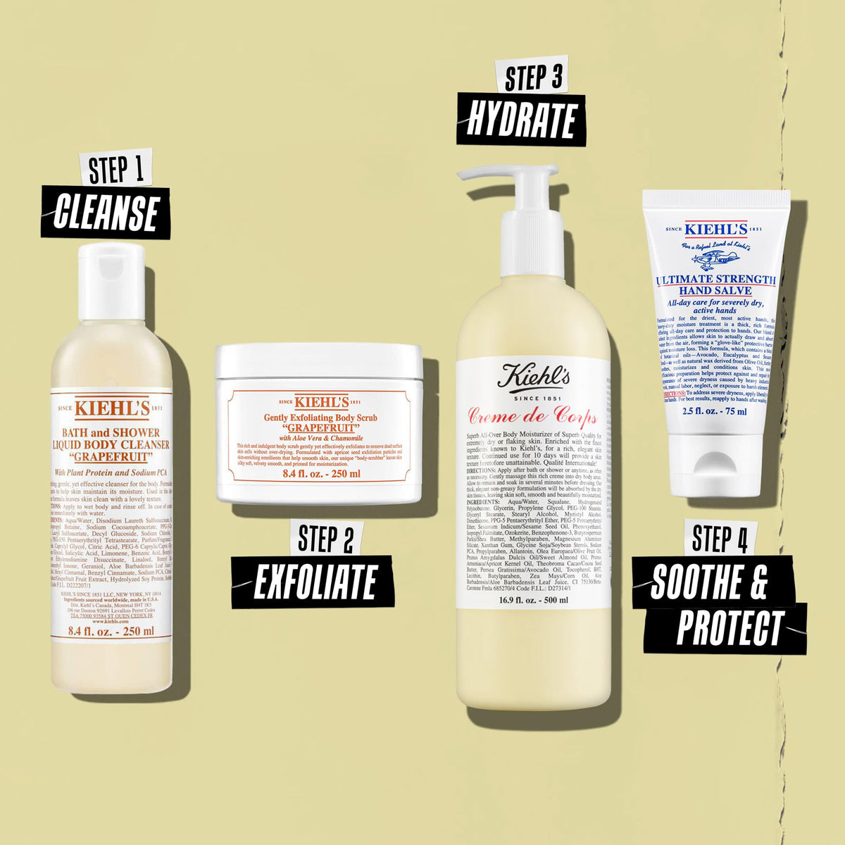 Kiehl's Creme de Corps Body Lotion 8.4 fl oz with ingredients