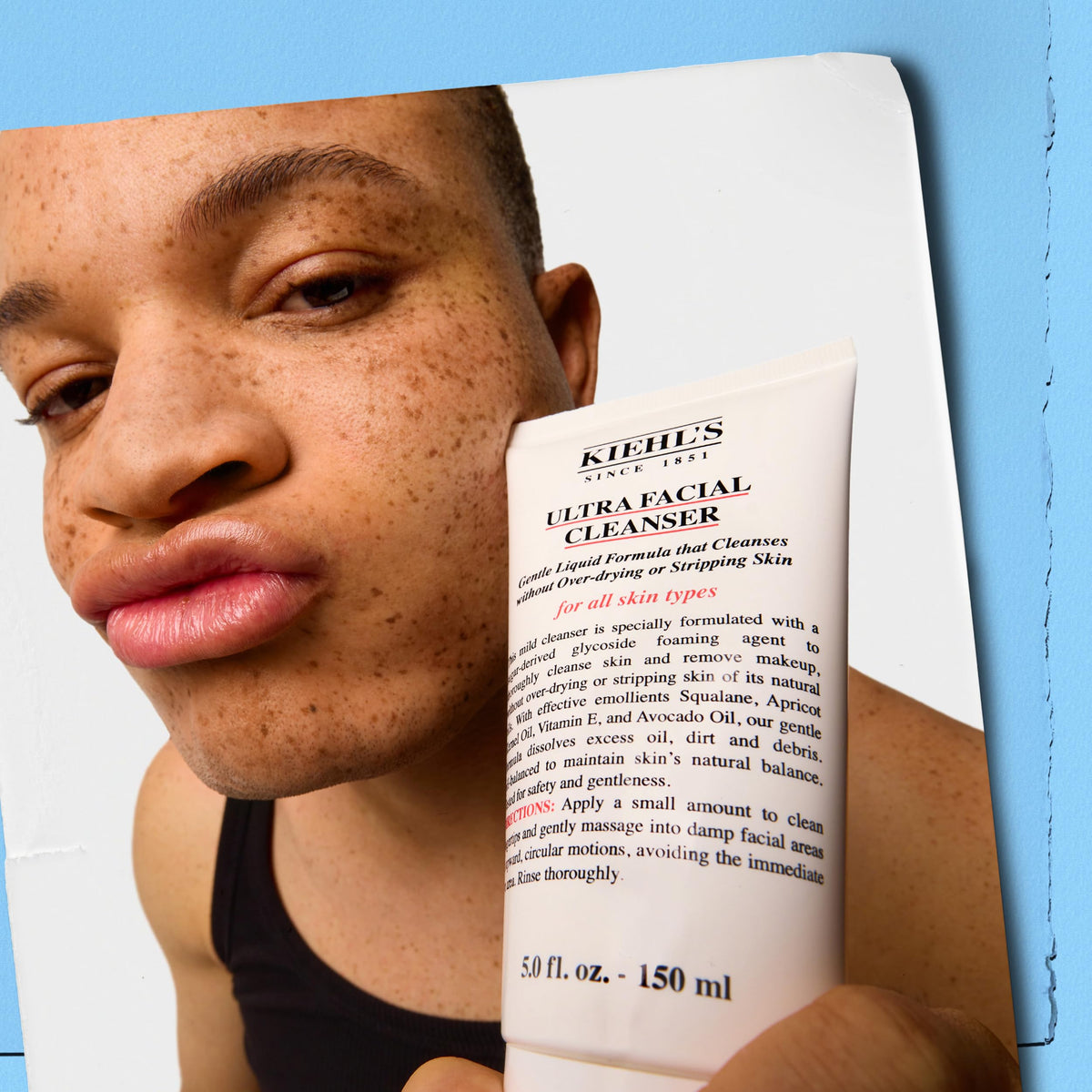 Kiehls Ultra Facial Cleanser 2.5 fl oz on a bathroom counter