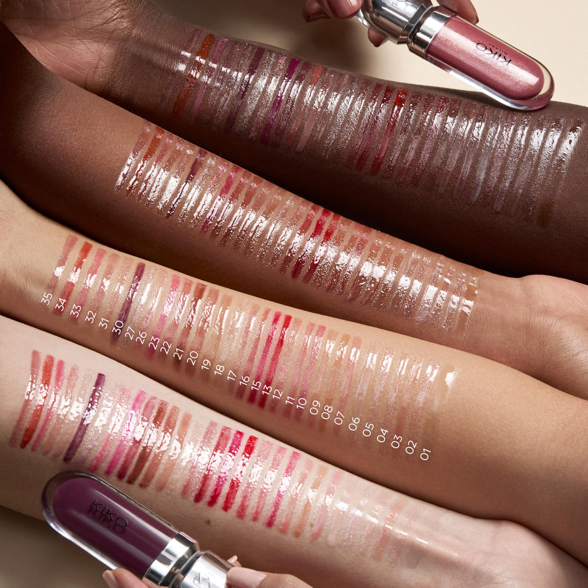 Kiko Milano 3D Hydra Lip Gloss 30 Deep Purple on lips