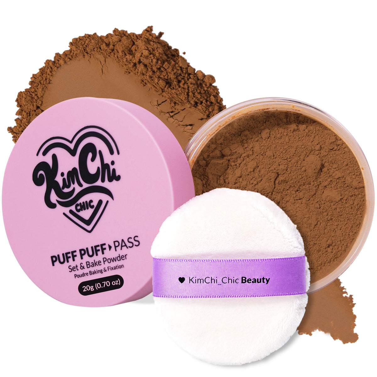 Kimchi Chic Puff Puff Pass Loose Setting Powder 06 Almond front view