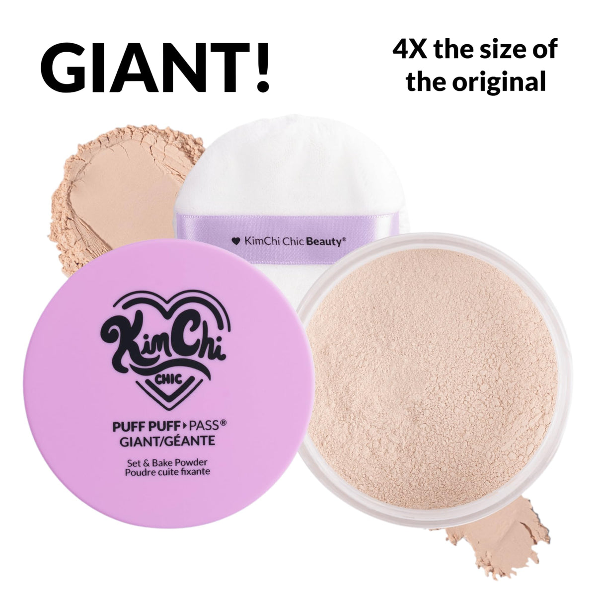 Kimchi Chic Puff Puff Pass Loose Setting Powder 80g with velour puff