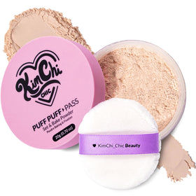Kimchi Chic Puff Puff Pass Loose Setting Powder front view with packaging