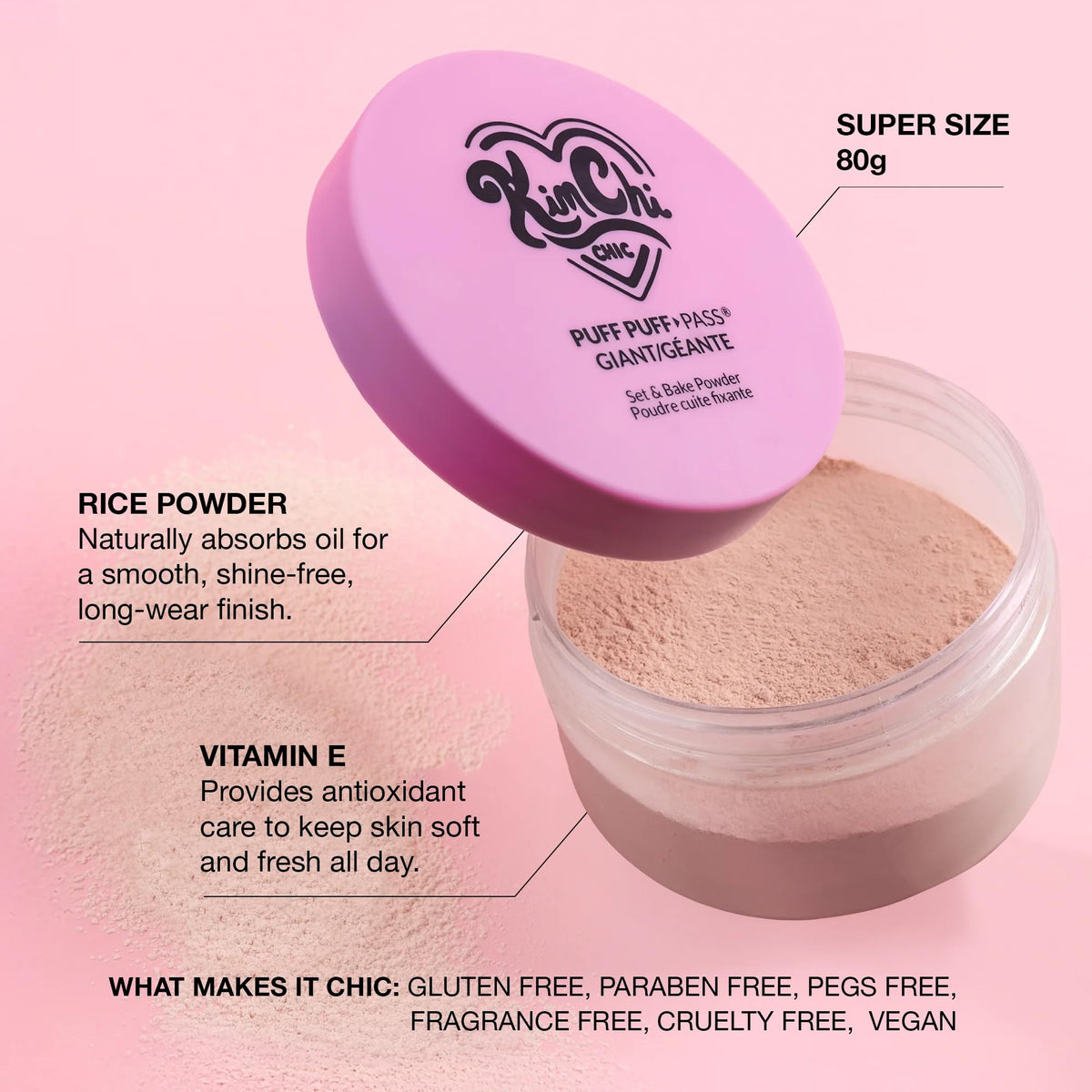 Kimchi Chic Puff Puff Pass Loose Setting Powder in makeup routine