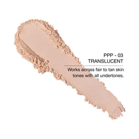 Kimchi Chic Puff Puff Pass Loose Setting Powder on a bathroom countertop