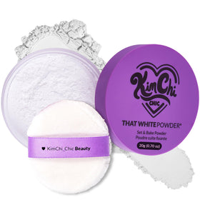 Kimchi Chic Setting Powder 109g front view with velour puff