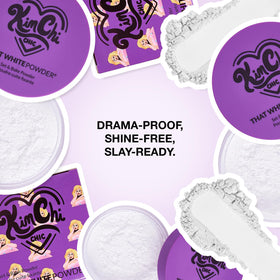 Kimchi Chic Setting Powder 109g with makeup tools