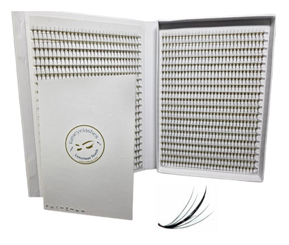 Kimeyelashes 1200 Wispy Premade Fans box front view