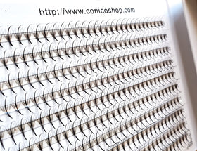 Kimeyelashes 600 fans showing C and D curl options