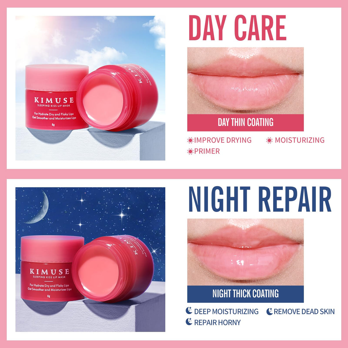 KIMUSE lip mask in a lifestyle setting