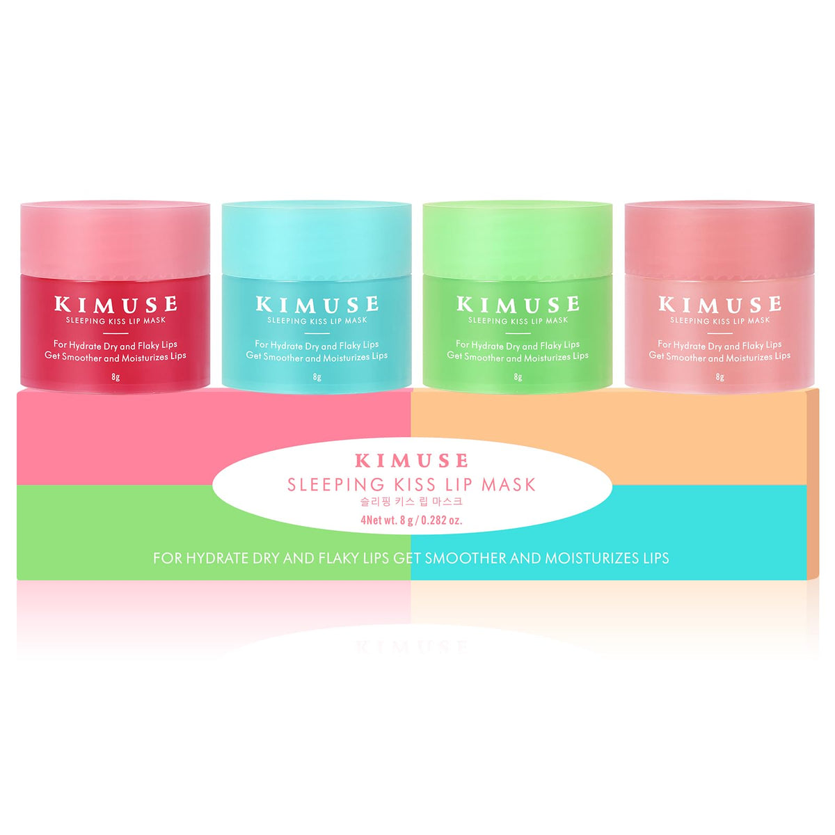 KIMUSE Overnight Lip Mask 4-Pack front view with berry scent