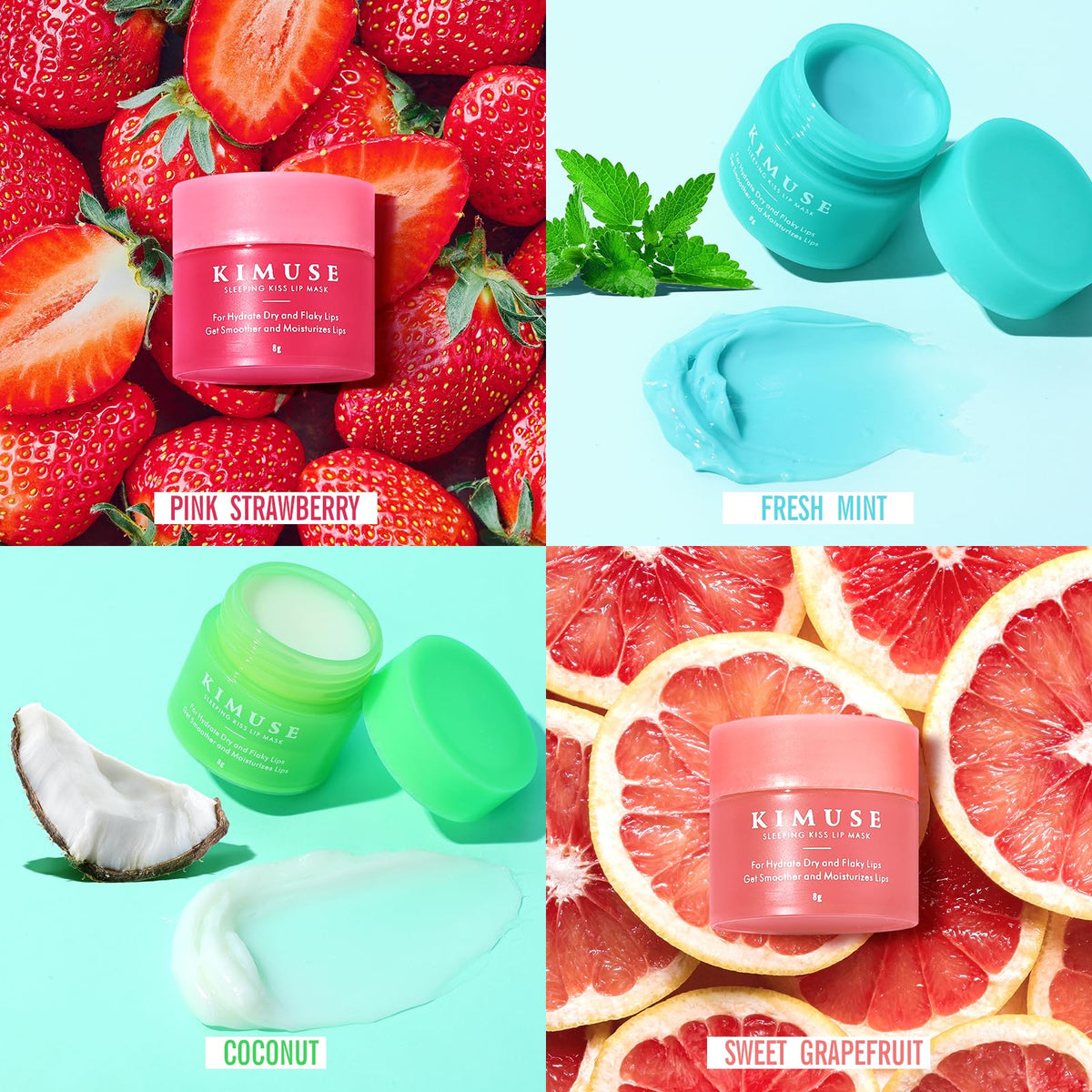 KIMUSE Overnight Lip Mask application on lips