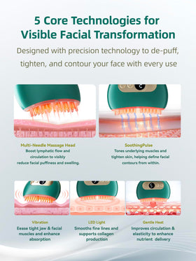Kinbana Lymphatic Contour Face Brush in hand demonstrating usage
