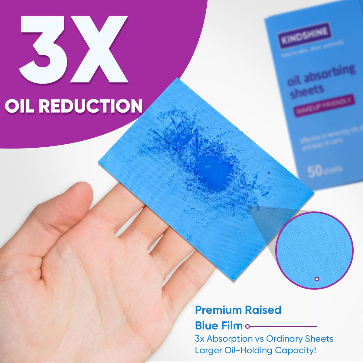 kindshine Oil Absorbing Sheets being used on face