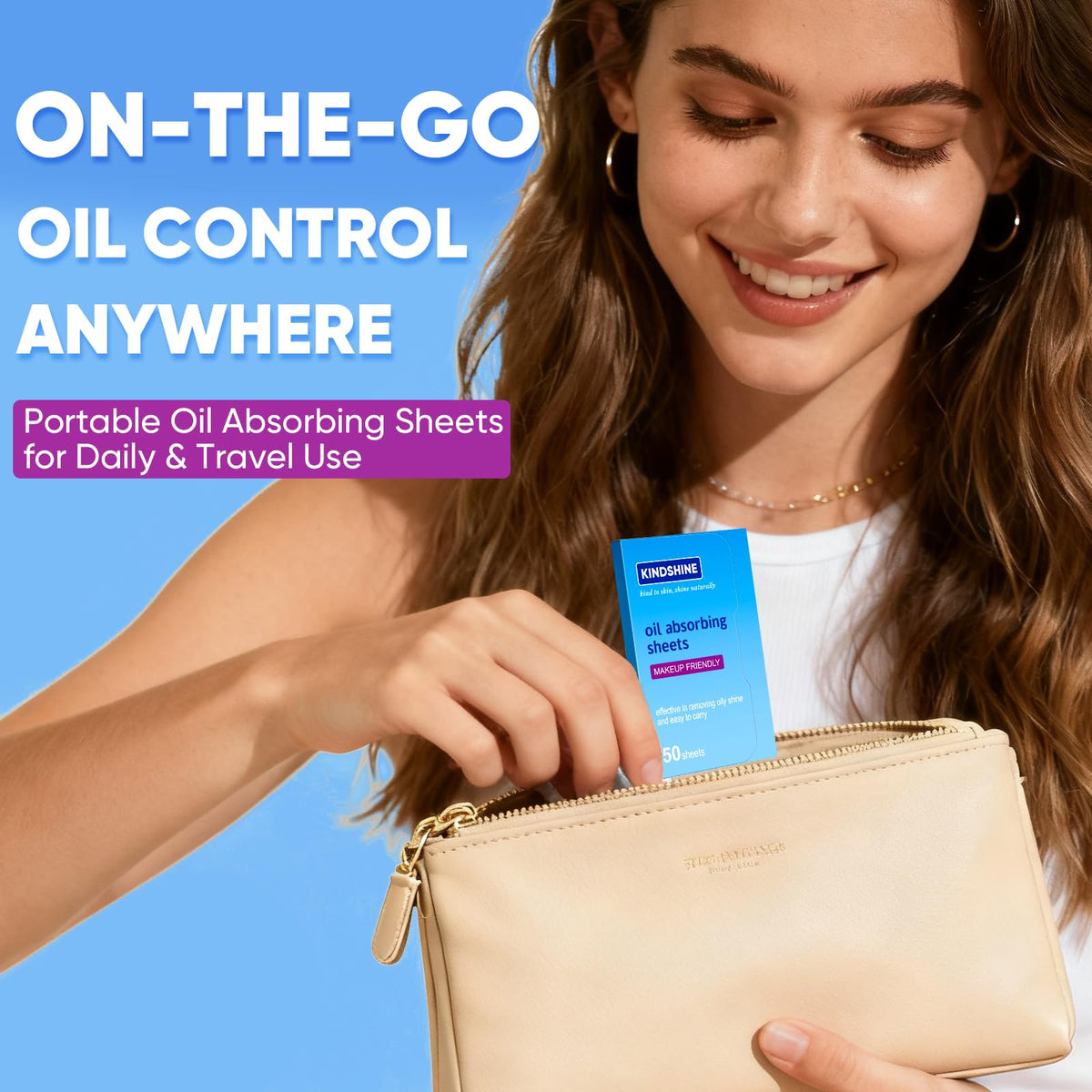 kindshine Oil Absorbing Sheets in a travel bag