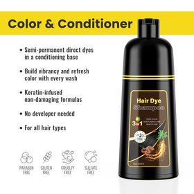KINGMING Dark Brown Hair Dye Shampoo application process