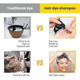 KINGMING Dark Brown Hair Dye Shampoo packaging details