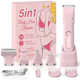 KINGTEE 5-in-1 Bikini Trimmer front view in pink