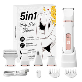 KINGTEE 5-in-1 Bikini Trimmer front view with white finish