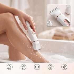 KINGTEE 5-in-1 Bikini Trimmer showing waterproof feature