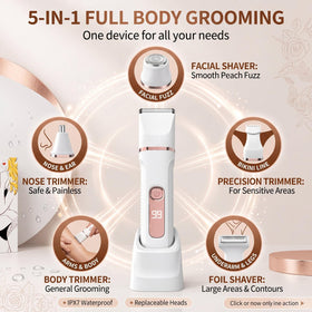 KINGTEE 5-in-1 Bikini Trimmer side view showcasing blades