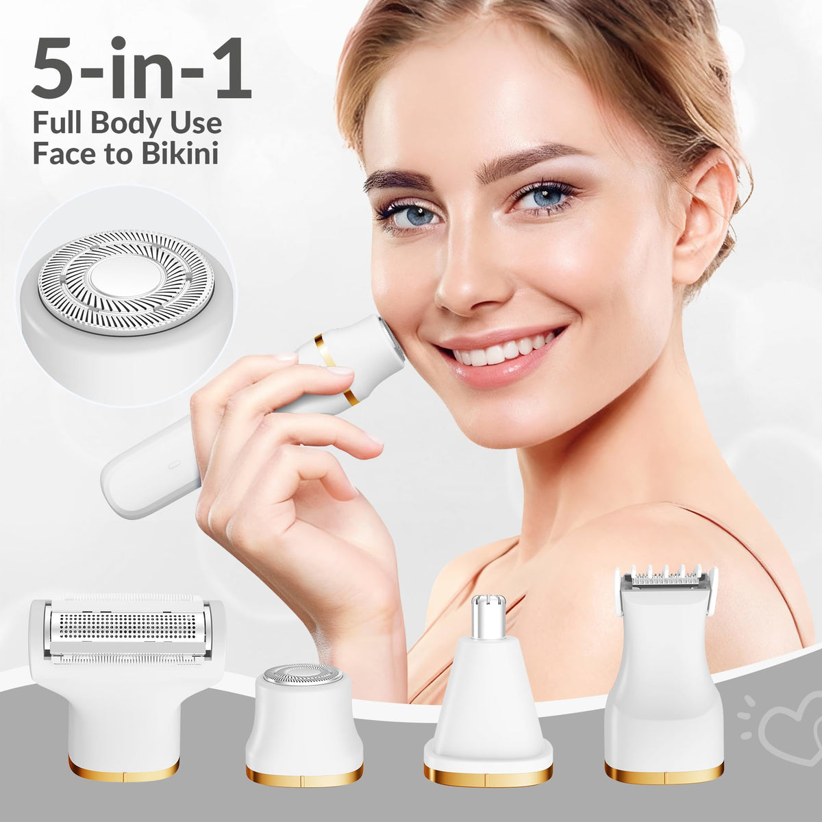 KINGTEE bikini trimmer with USB-C charging cable and base