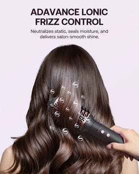 Kinked hot air styler attachments laid out on a table