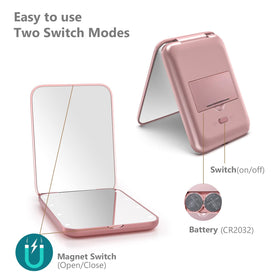 Kintion Pocket Mirror opened flat showing 1X and 3X magnification