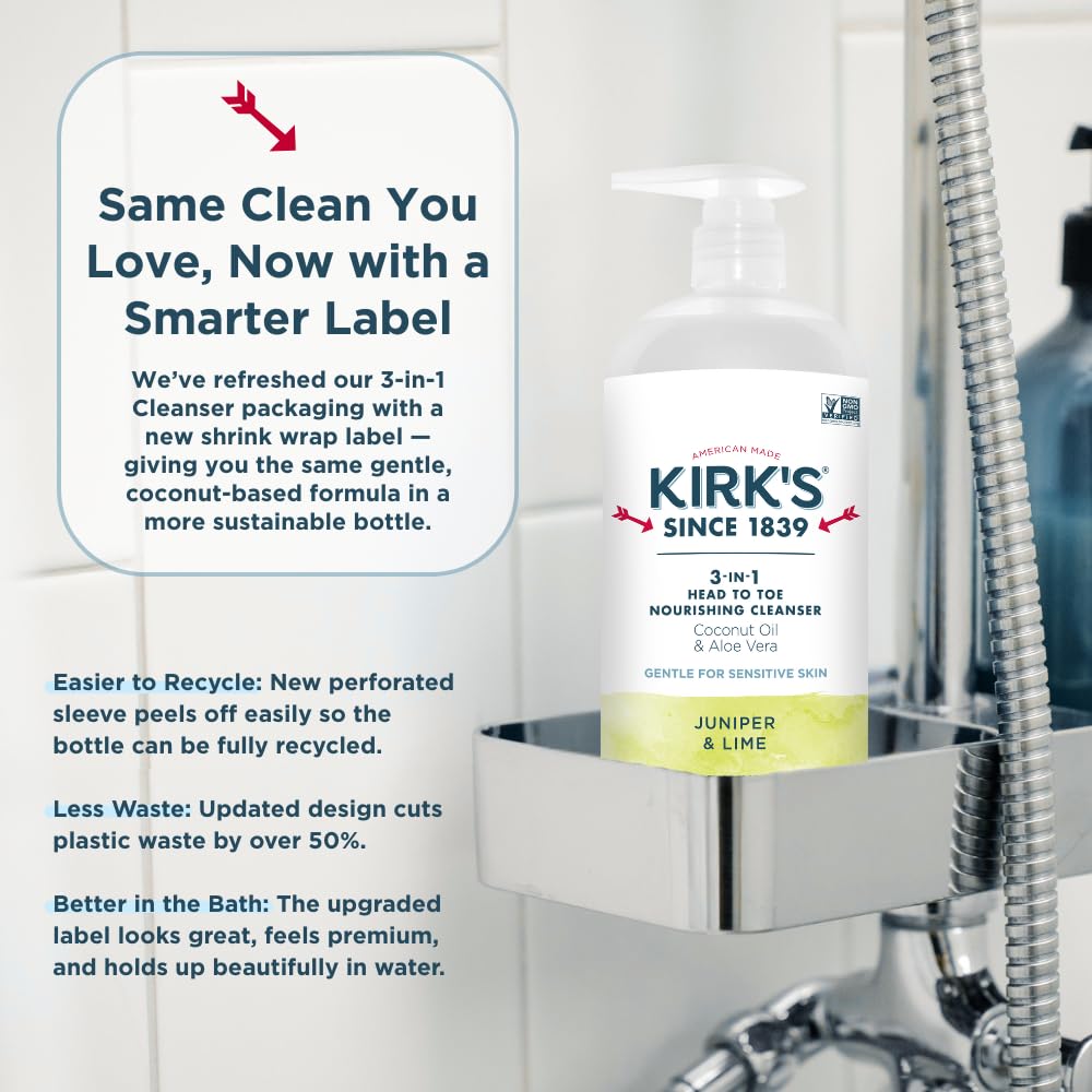 Kirk's 3-in-1 Cleanser with bubbles in bath