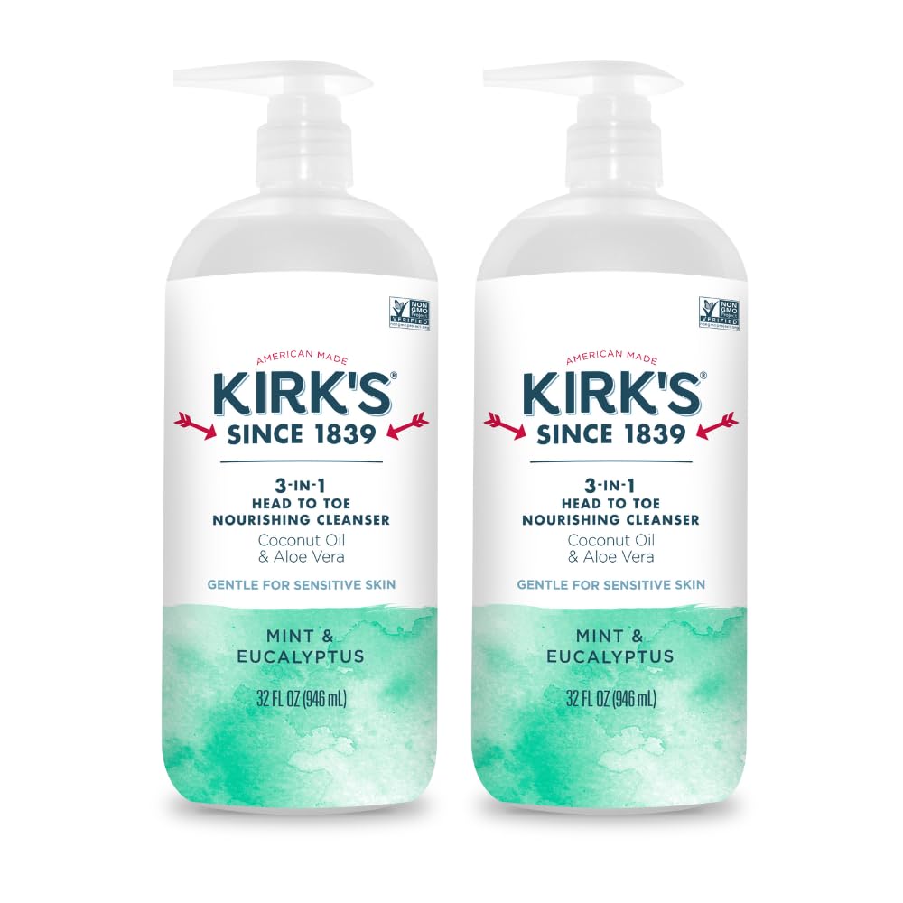 Kirk's 3-in-1 Nourishing Cleanser 32 Fl Oz pump bottle front view