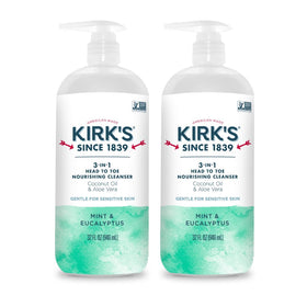 Kirk's 3-in-1 Nourishing Cleanser 32 Fl Oz pump bottle front view