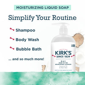 Kirk's 3-in-1 Nourishing Cleanser in a bathroom setting