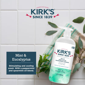 Kirk's 3-in-1 Nourishing Cleanser with natural ingredients display