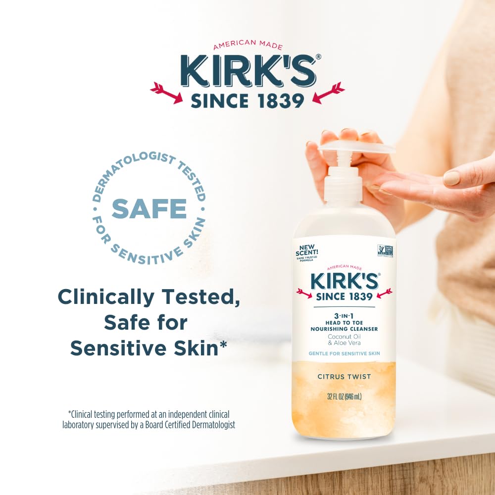 Kirk's 3-in-1 Nourishing Liquid Cleanser family-friendly use